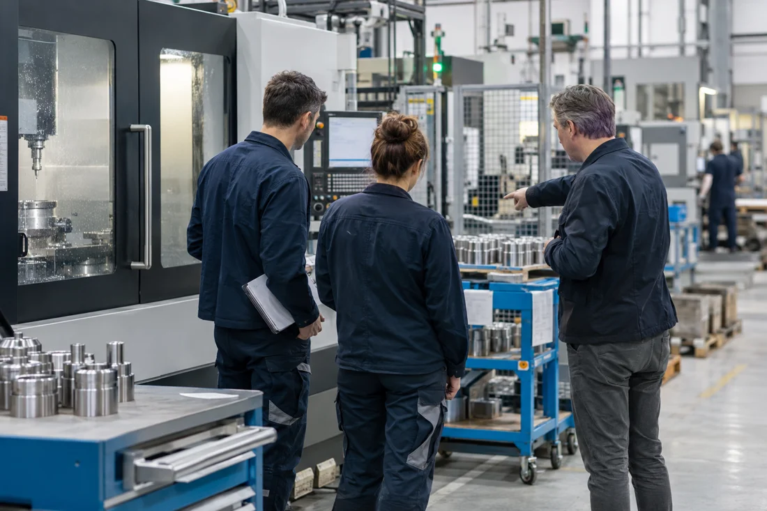 Analyse der Abläufe vor Ort in der Produktion